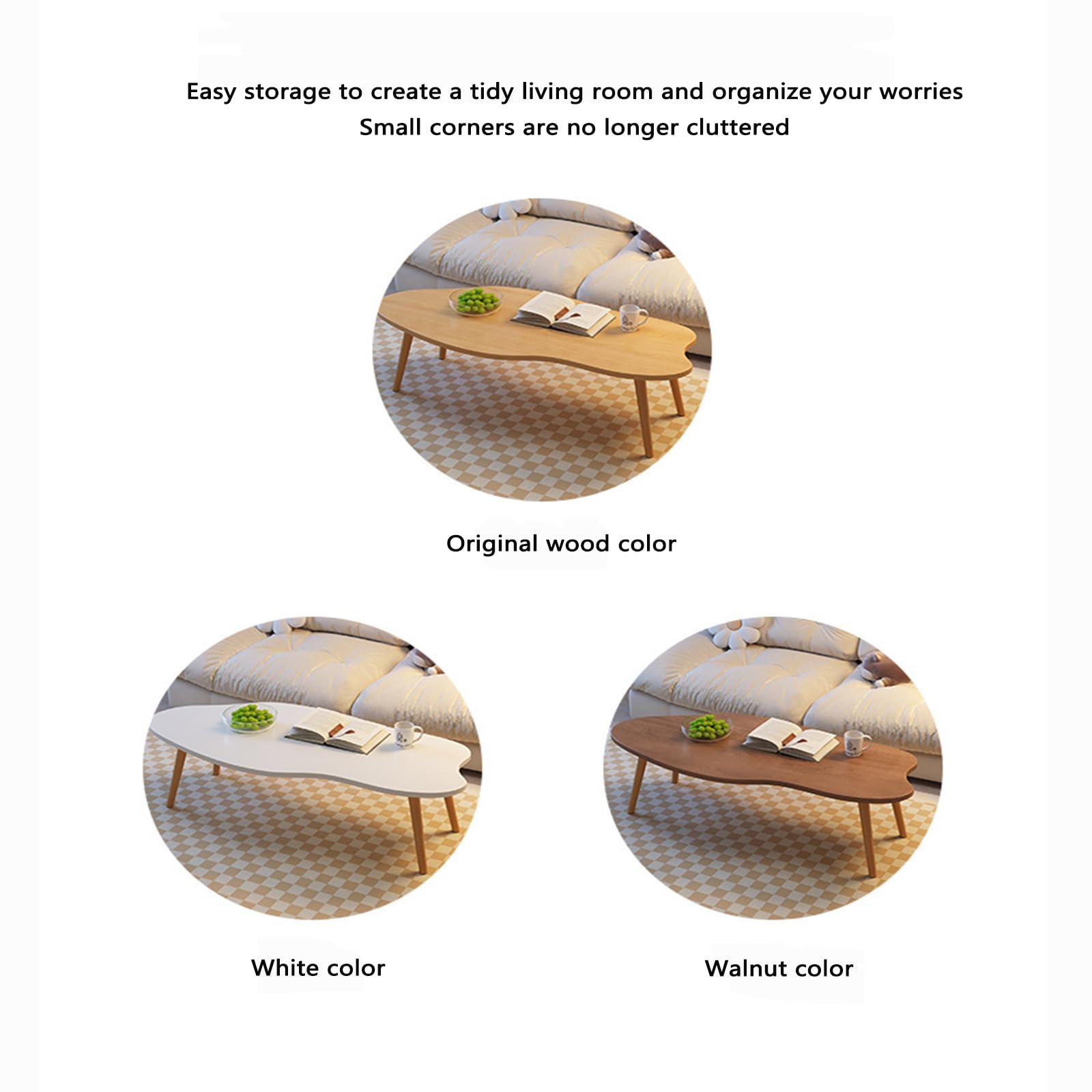 Amazon｜モダンな不規則な形の小さなコーヒーテーブル、ミッド